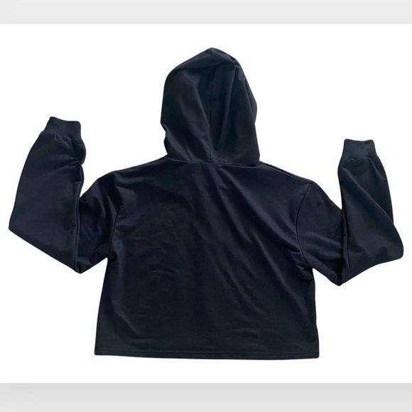 Romwe Black Jack O Lantern Crop Hooded Devil Ears Sweatshirt Long Sleeve M NWT - Picture 3 of 4